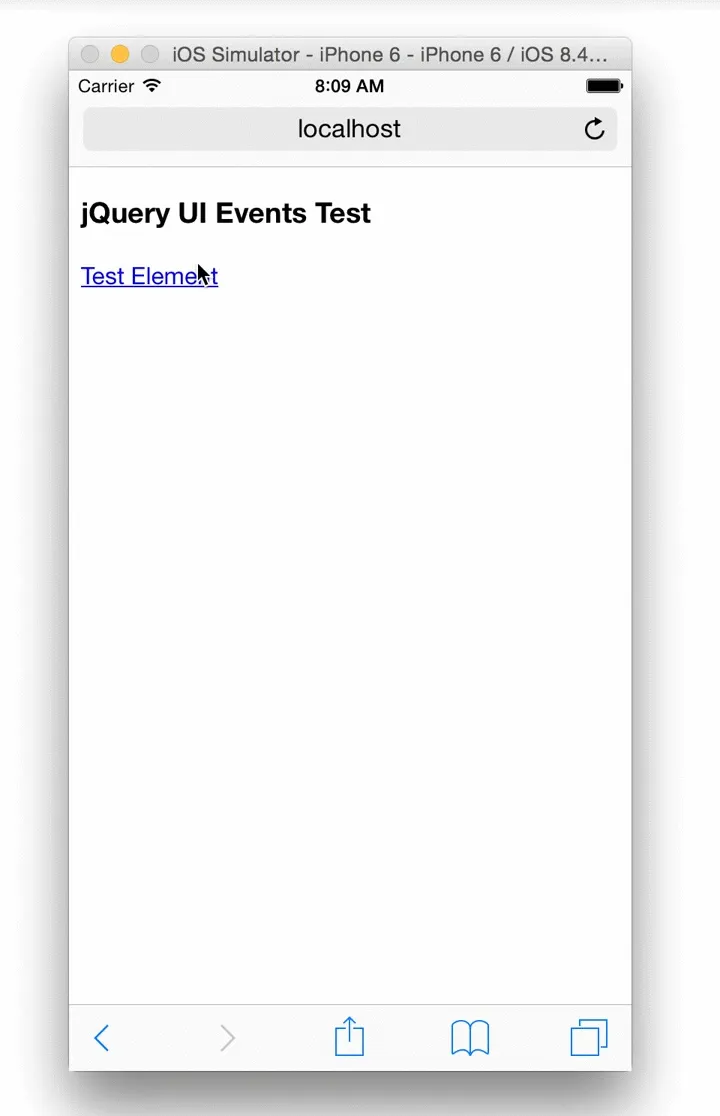 Tap UI Events Registered without mousemove