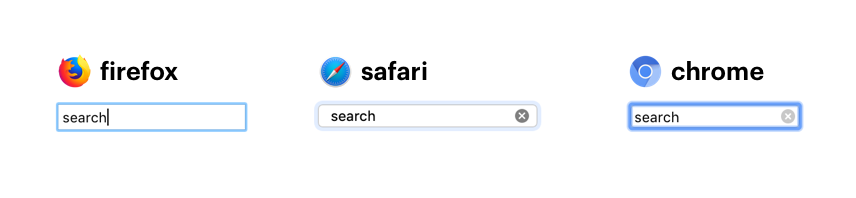Search input across browsers