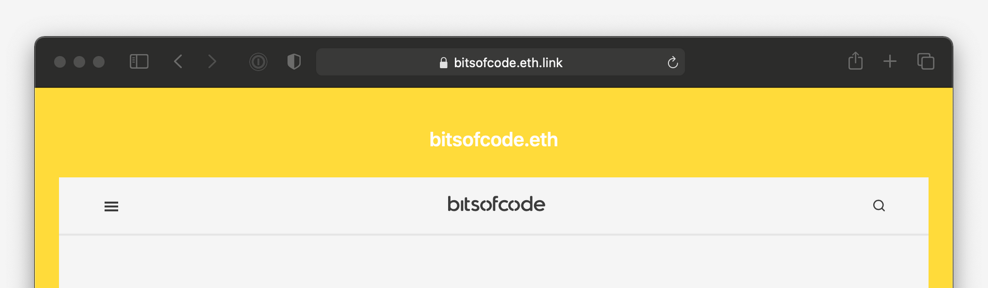 bitsofcode.eth.link in browser url bar